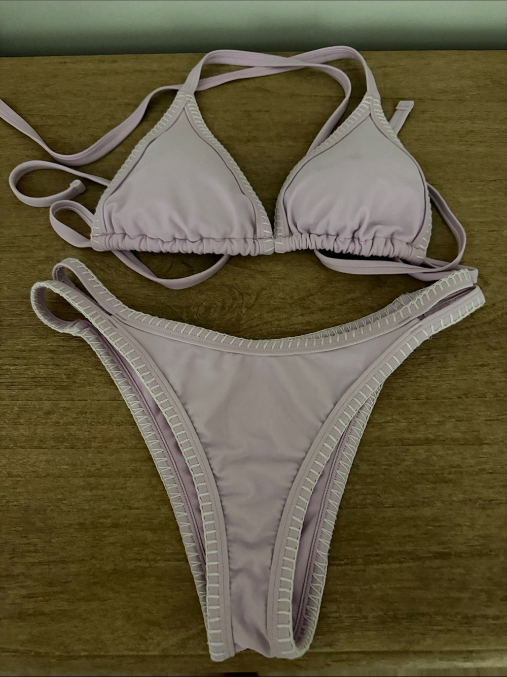 Hollister Light Lavender Chrochet Triangle Bikini Set